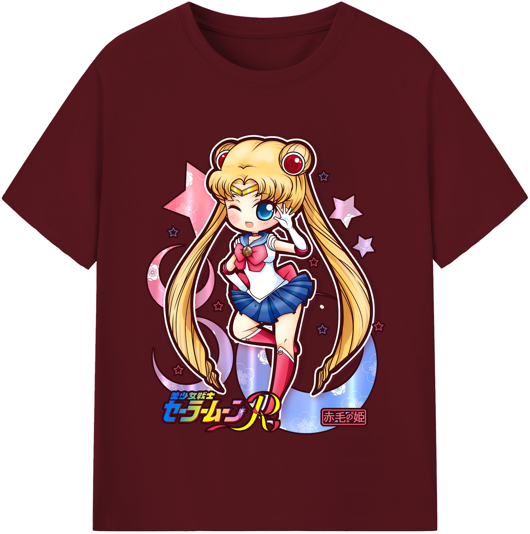（画像用） 美少女戦士セーラームーン 月野 うさぎ つきの うさぎ Sailor Moon Tsukino Usagi 綿100％半袖Tシャツ（フロントプリント）